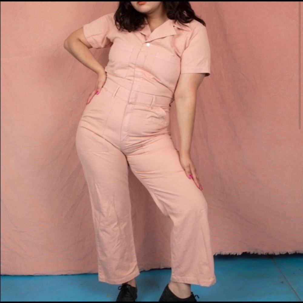 Dusty Rose Big Bud Press Jumpsuit